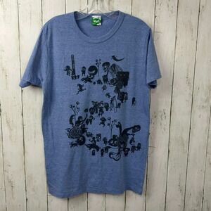 Mizuki Road United Athle Men's Yokai Monsters Blue Tee Japanese Anime Size L